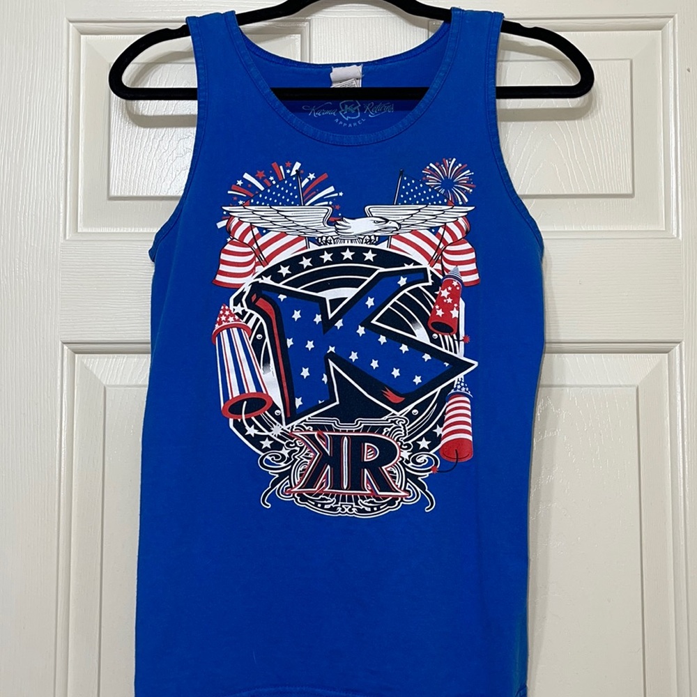 karma returns red/white/blue tank